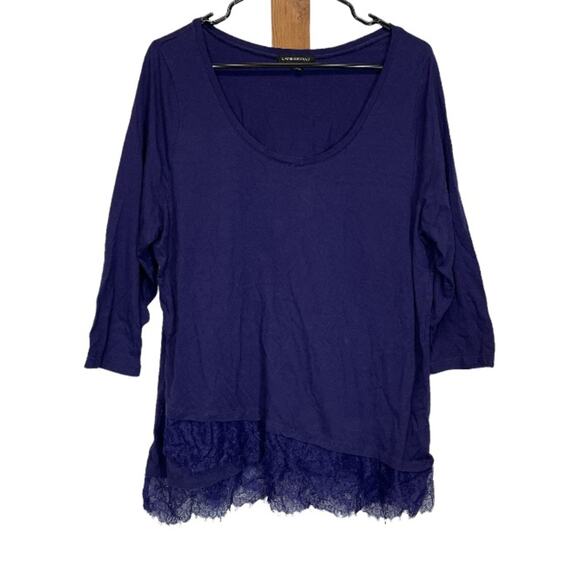 Lane‎ Bryant Purple Short Sleeve Scoop Neck Top Size 14/16 - Picture 1 of 9